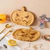 Cute Halloween Pumpkin Plate Wood Craft Cartoon Dessert Board Practical Wooden Plate Tray  Fruits