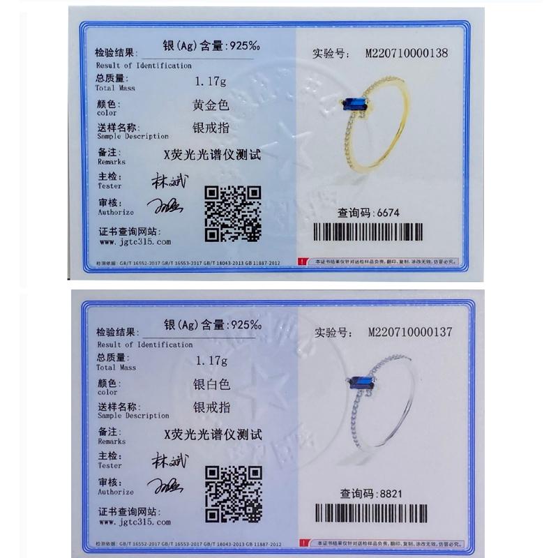 Bague classique en or 18 carats pour femmes, Baguette en saphir profond, diamant complet, bleu foncé, bijoux originaux en argent Sterling 925, cadeau