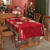 Waterproof Christmas Tablecloth Polyester Fabric Digital Print Oilproof Holiday Dining Table Cover Decor