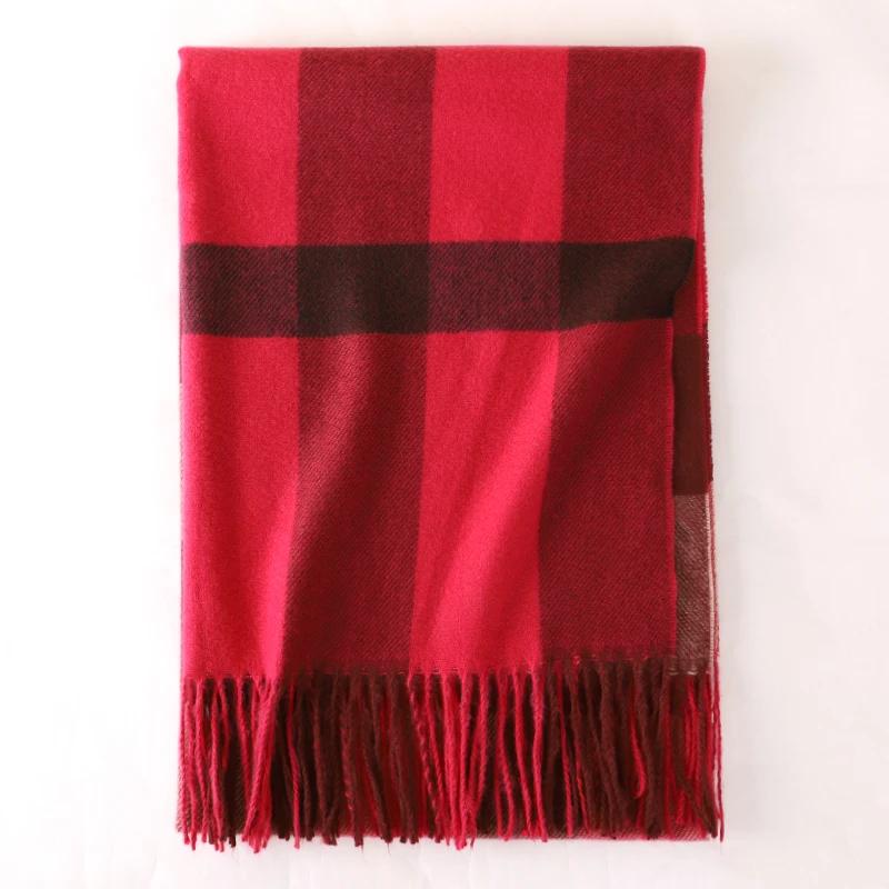 Luxury Design Plaid Cashmere Scarf For Women Winter Warm Shawl Wrap Pashmina Bufanda Thick Blanket Poncho Echarpe Bandana