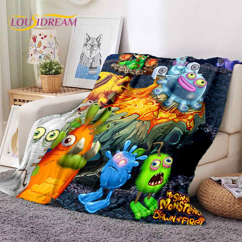 Game My Singing Monsters Cartoon Soft Blankets,Keep Warm Throw Blanket Comfortable Blanket for Picnic Beds Sofa Home Bedroom Kid
