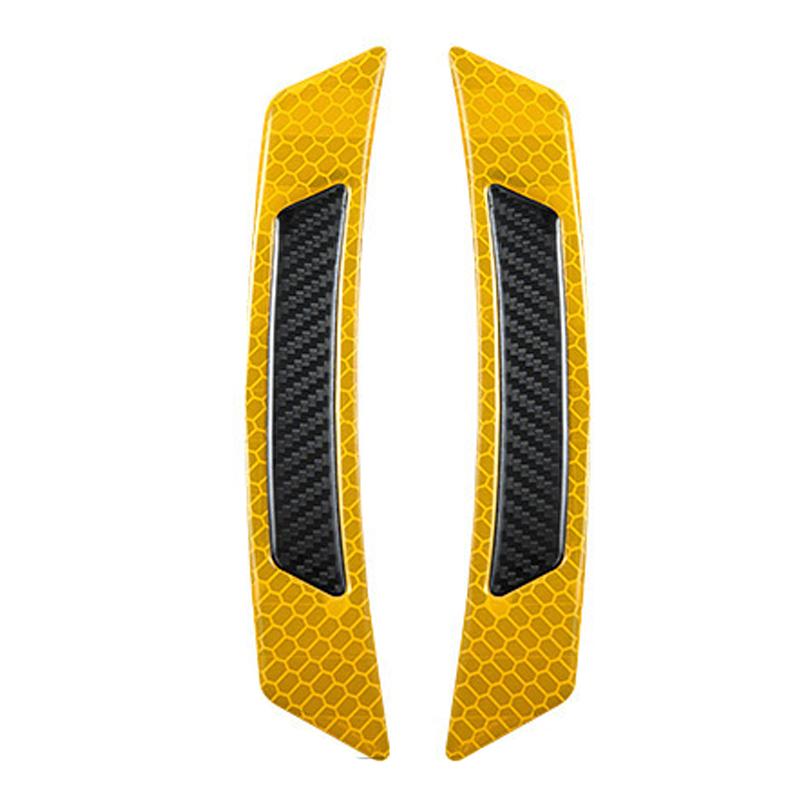 2Pcs Car Wheel Eyebrow Reflective Sticker Carbon Fiber Anti-collision Strip Anti-scratch Warning Protection Strips Car Accessory
