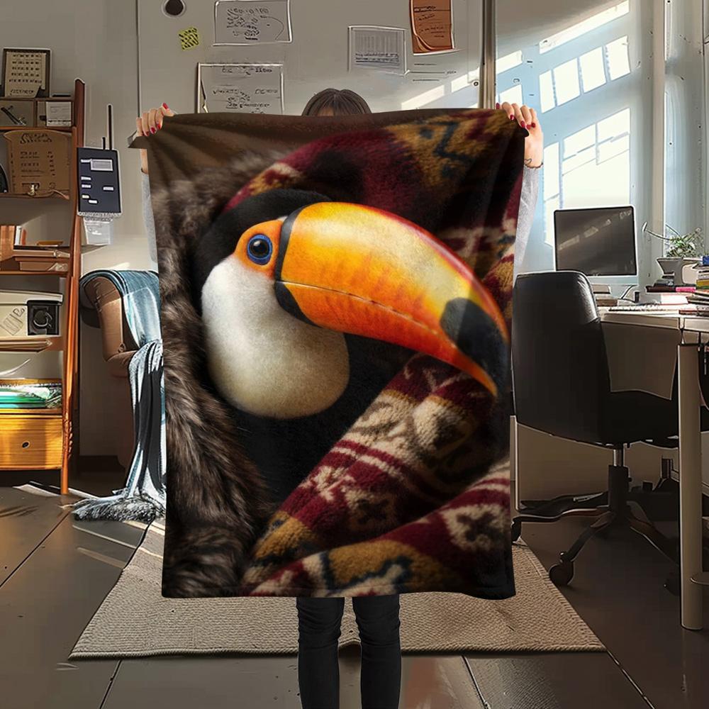 

1PC Cute Animal Print Print FlAannel Blanket, High quality Comfortable for All Seasons, Home Decor, Warmth and Comfort 80cm x 120cm