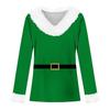 Ladies' Fashionable And Casual Christmas Printed Plush V-neck Long Sleeved Shirt