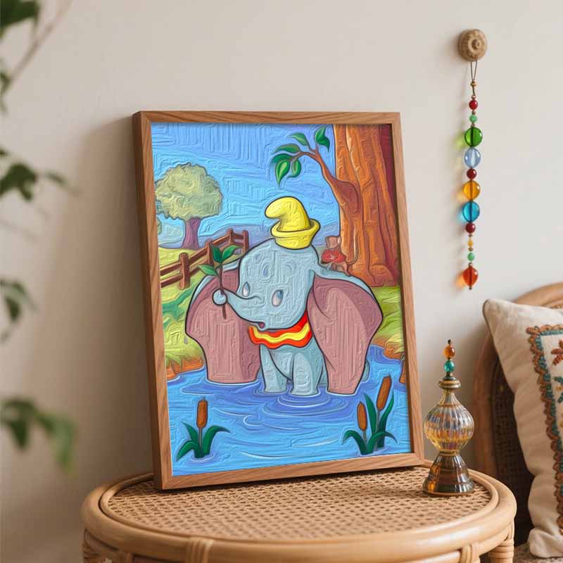 Disney Oil Painting Kit Painting Dumbo and Timothy Mouse Home Bedroom Wall Decor Gift