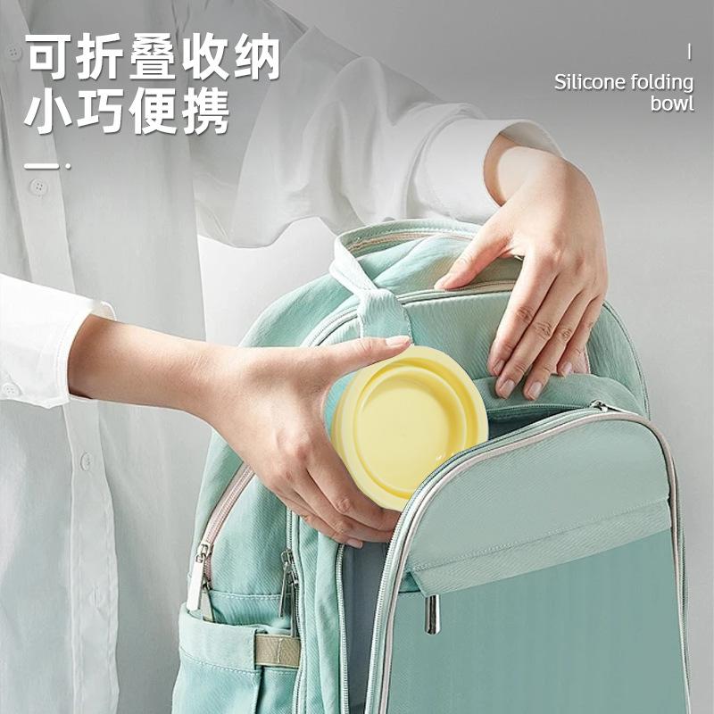 

New Silicone Folding Bowl Outdoor Travel Storage Portable Drinking Water Feeder Pet Folding Bowl жовтий