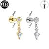 Elegant F136 Titanium Alloy Zircon-Inlaid Pendant Earrings