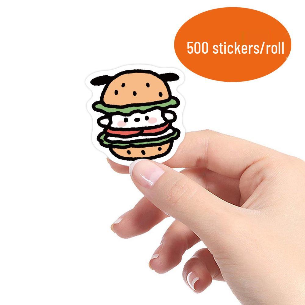 Cartoon-Ausdruck Gourmet-Stickerrolle: Süße Dekorationsaufkleber für Spielzeug & zum Versiegeln