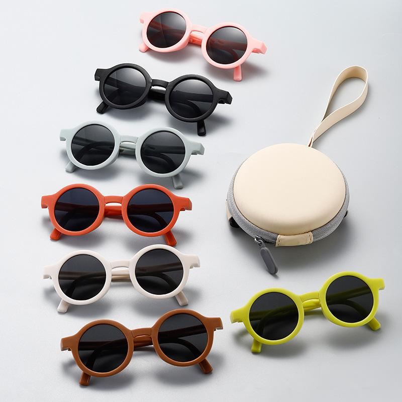 Children'S Sunglasses Foldable Sunglasses Boys Summer Uv Protection Girls Sunscreen Glasses Baby Sunscreen Tide