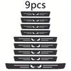 9PCS Car Door Sills Guards Stickers Film Anti Scratch Carbon Fiber Protector Scuff Pedal Cover Auto Accessories