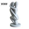 High-end Decorative Art 3D Printed Hugging Couple Sculpture, Abstract Embrace Figurine with Smooth Curves, Minimalist Statue Romantic Sculpture