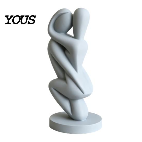 High-end Decorative Art 3D Printed Hugging Couple Sculpture, Abstract Embrace Figurine with Smooth Curves, Minimalist Statue Romantic Sculpture