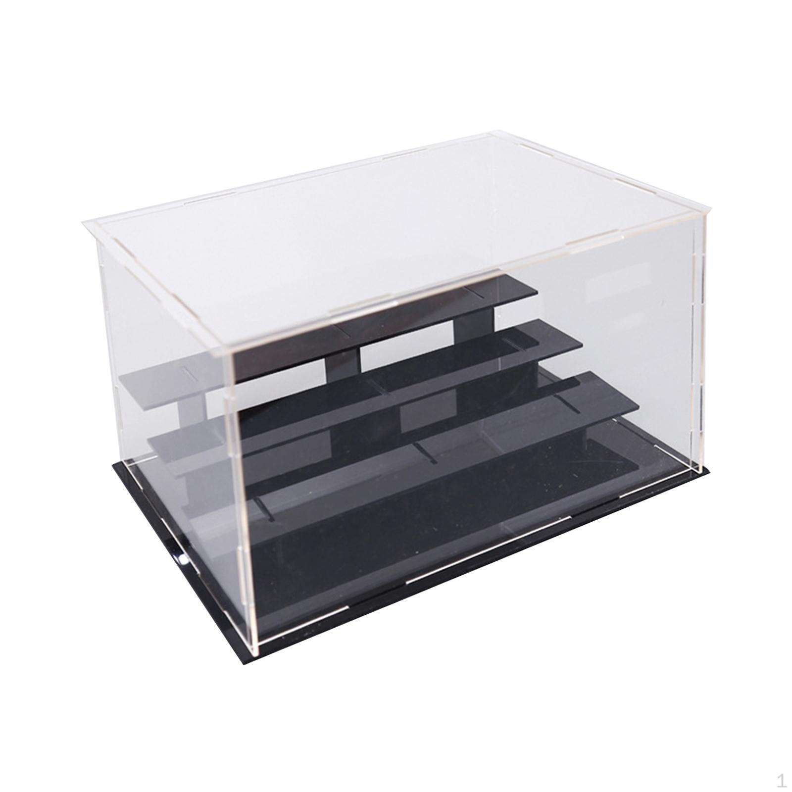 Tiered Acrylic Display Case Dustproof Protection Showcase Countertop Protector Models Box