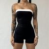 Womens Sports Romper With Built-in Bra Non-Slip Strapless Yoga Running Fitness