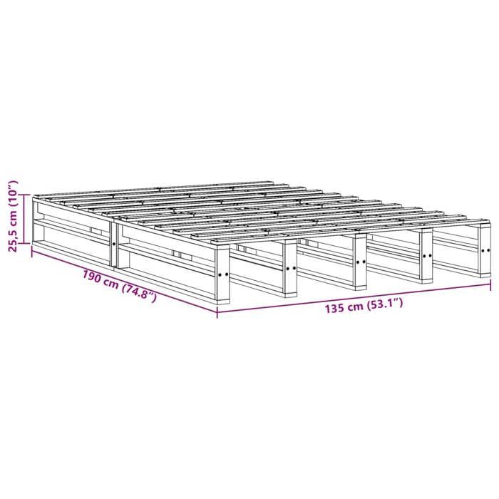 VidaXL Bed Frames Cherry Brown 135x190 Cm Solid Pine Wood, Bed, Solid Wood Bed Frame, Bedroom Furniture At 850868