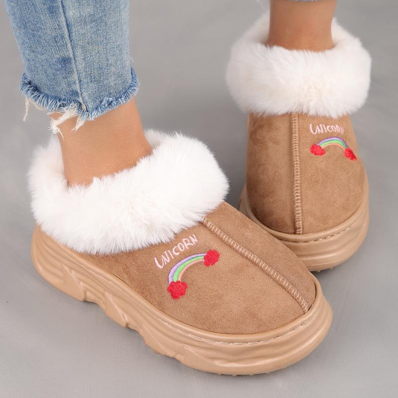 Baumwollstiefel mit dicker Sohle Baumwollschuhe Warm und höhenvergrößernd Stiefeletten Schneestiefel