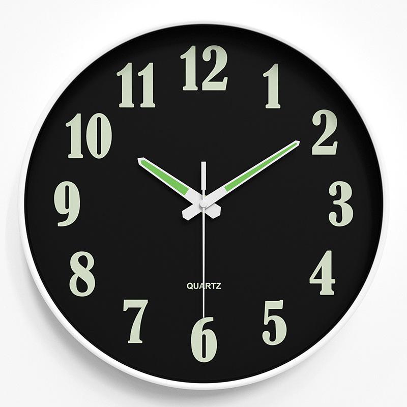 Luminous Wall Clock Silent Clock Home Living Room Clock Wall Hanging Simple Quartz Clock Cloc 25CM
