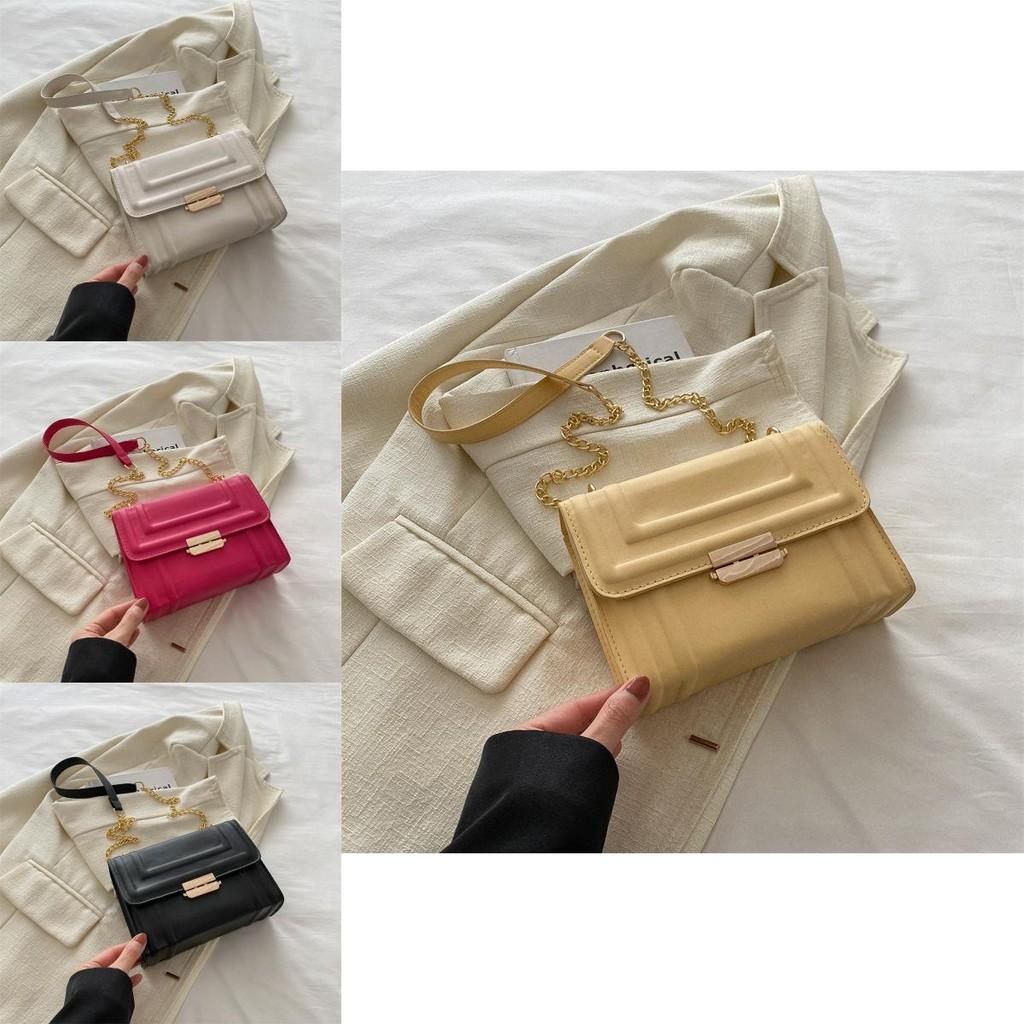 Trendige Kleine Schwarze Und Rosa Quadratische Tasche Mit Kettenriemen Für Damen, Ideal Für Lässige Outfits