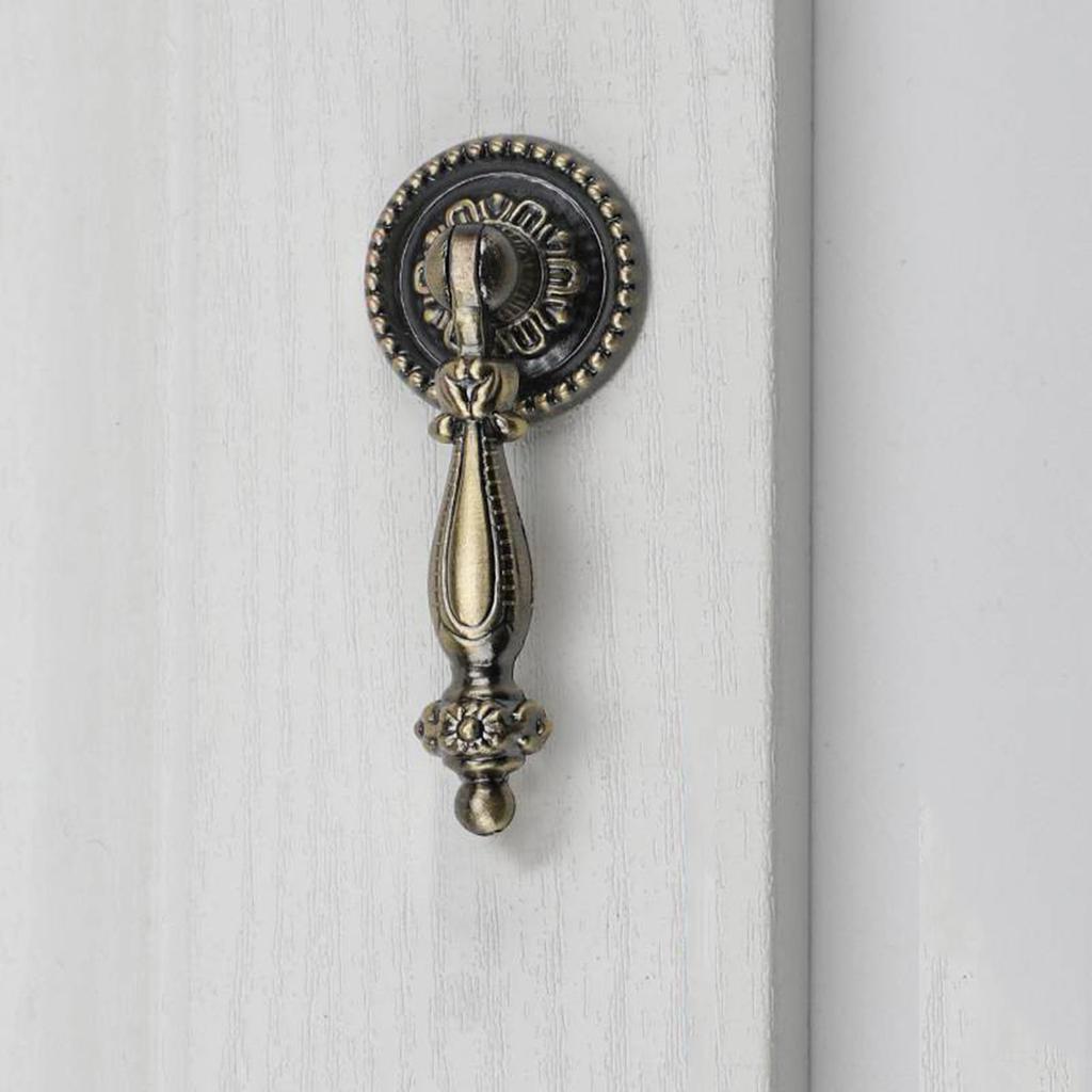 2pcs Vintage Single Hole Zinc Alloy Cabinet Door Handle, Drawer, Clothing Cabinet Handle
