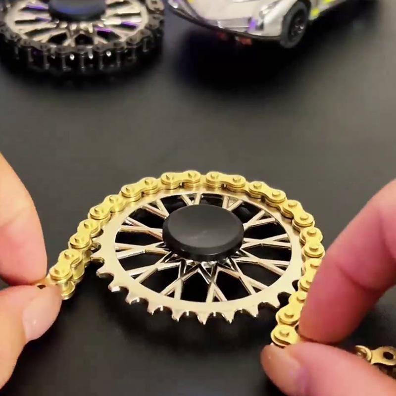 Kovový prstový spinnerový řetězový převod Mechanický řetězový slitinový kulatý fidget spinner Hračka na uvolnění stresu a nudy