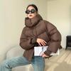 Down Jacket Women's Women's  Winter Fashion Hooded Thickened Puff-feel Bread Jacket
