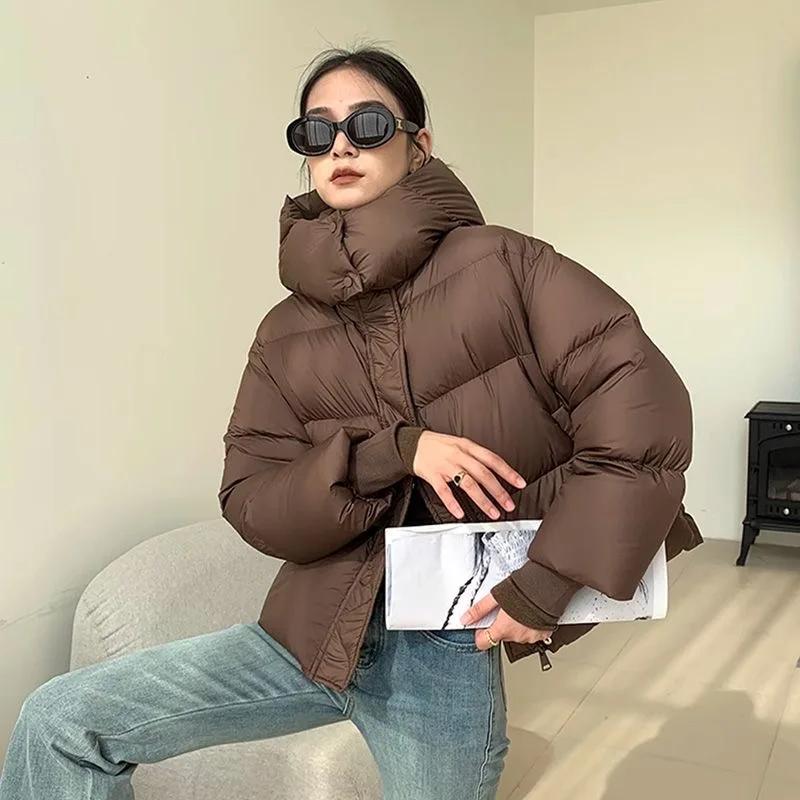 Down Jacket Women's Women's  Winter Fashion Hooded Thickened Puff-feel Bread Jacket