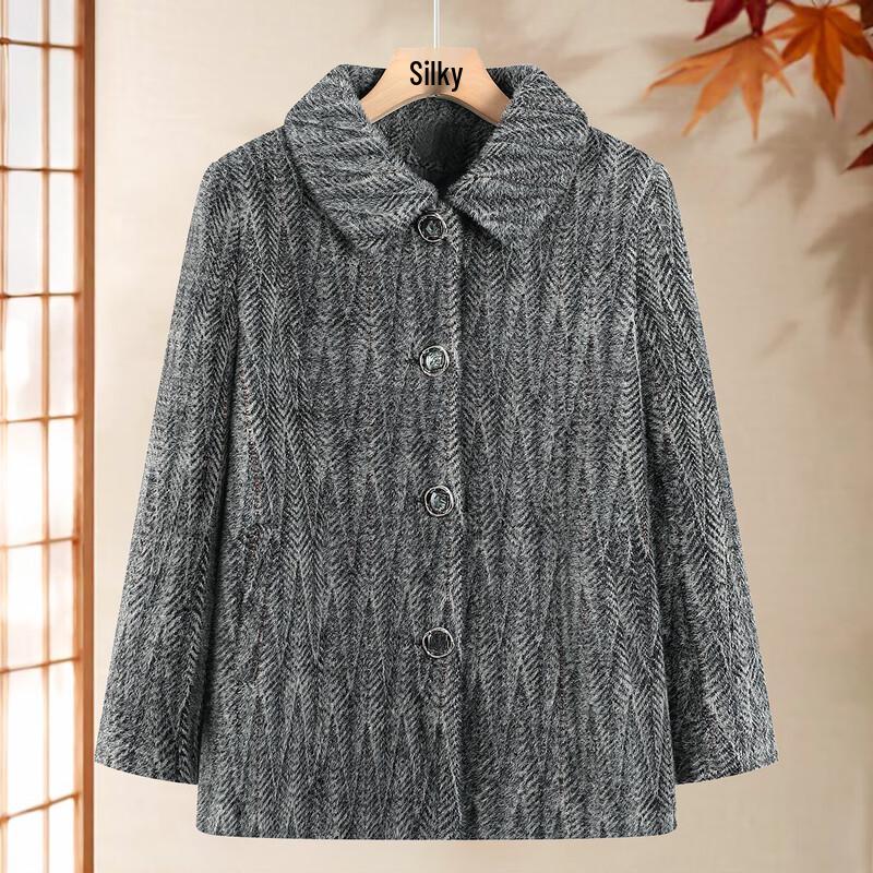 SIFONE Women s Diamond Knit Lapel Cardigan 4XL