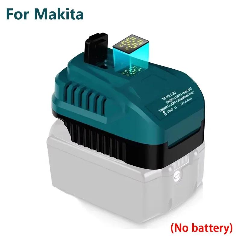 Adapter Charger For Makita/Dewalt/Milwaukee/Bosch/Einhell 18V Li-ion Battery With USB Type-C Input Output Port LED Display