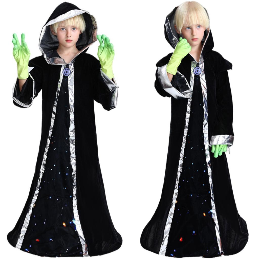 Kindertag Alien Boss Cosplay Verkleidungskostüm für Kinder Jungen Mädchen Halloween Weihnachten Karnevalsparty Rollenspiel Outfit Maske