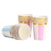 100 pezzi bicchieri di carta monouso blu rosa con posate in pizzo per feste quotidiane, 9 once, 250 ml