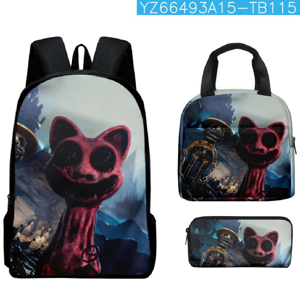 Cartoon Popular Funny Novelty Zoonomaly 3D Print 3pcs/Set Student School Bags Laptop Daypack Backpack Lunch bag Pencil Case