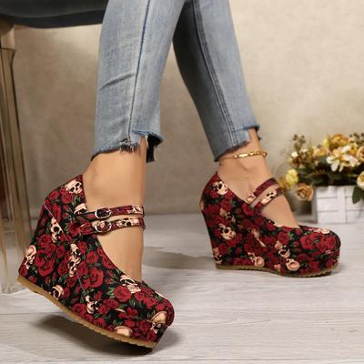 Mode Frauen Pumpen 2024 Neue Heißer Verkauf Damen Schuhe Mode Druck Plattform Keile Schuhe Frauen Trend Elegante Heels Frauen Zapatos de Mujer
