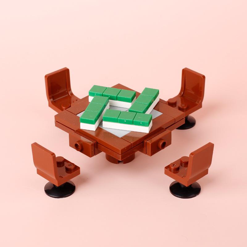 Street View Mahjong Machine Poker Table Game Machine Leisure Entertainment Small Particle Mosaic Building Block