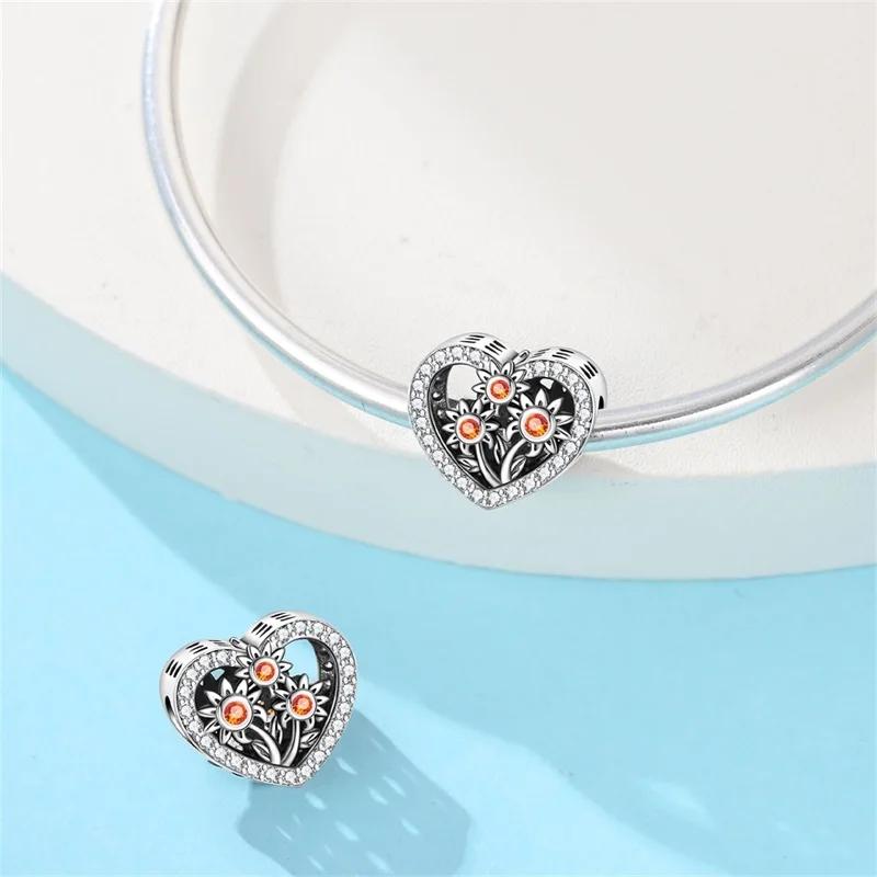 Sweety Copper Charms Love Butterfly Rose Green Zircon Pendant Beads Fit 4Mm Bracelets Diy Fine Jewelry Making