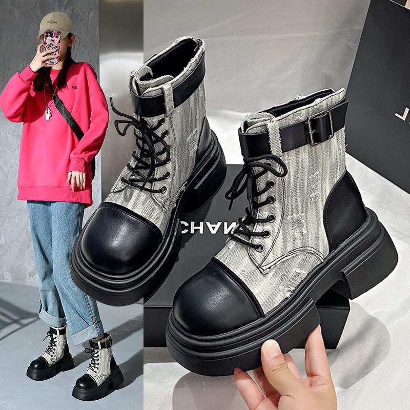

British style fashion short boots 2025 new platform student leisure personality Martin boots autumn Internet celebrity same women s boots 40