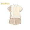 Balabala Boys' Summer Color-block Polo Set