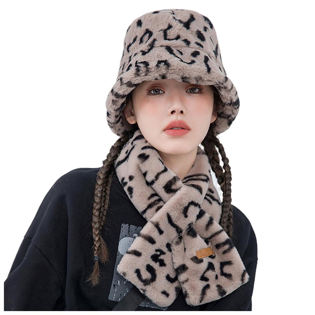 Dámská podzimní a zimní rybářská čepice s leopardím vzorem do vlasů zimní teplá čepice