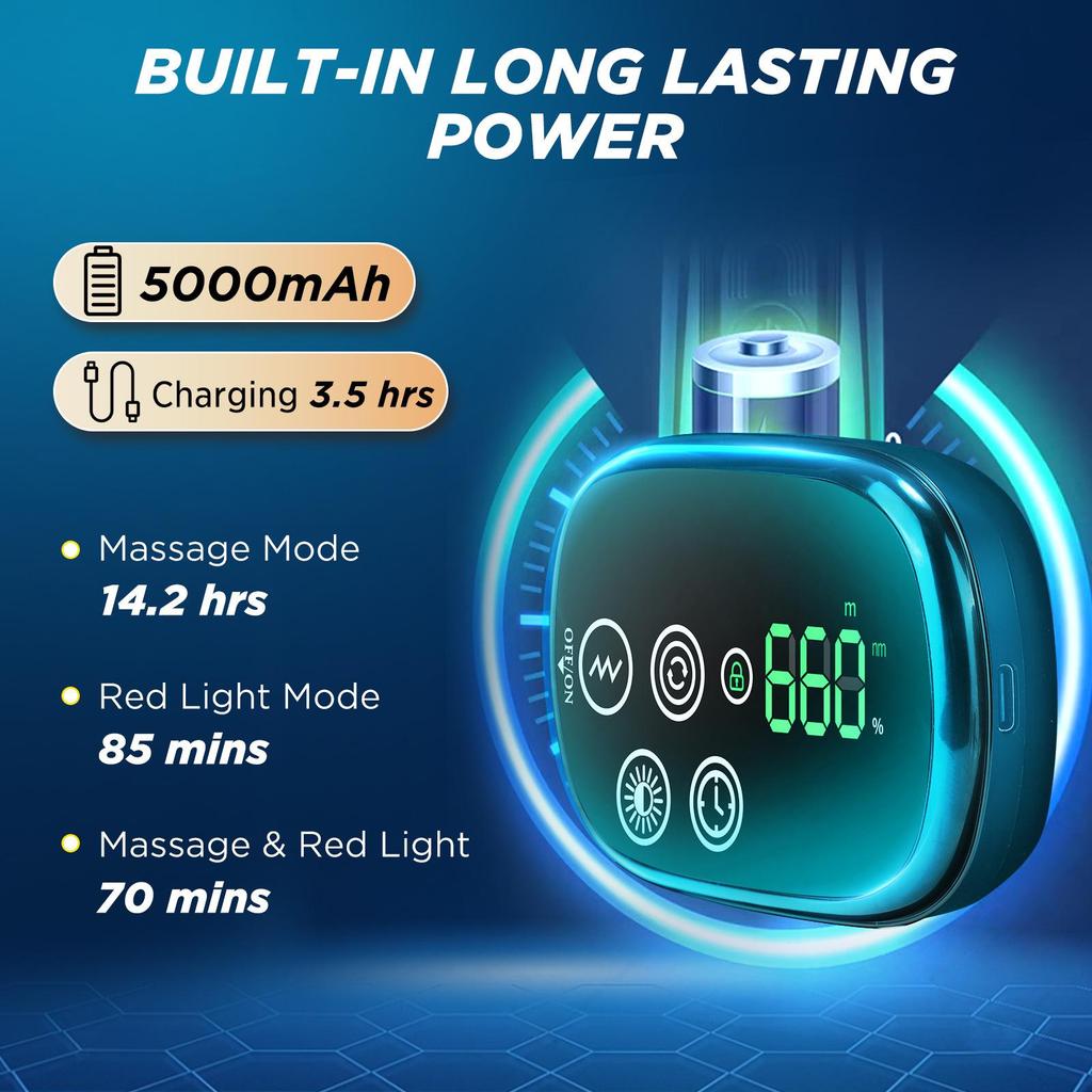 LED Red Light Therapy Belt, Multifunctional Far-Infrared Hot Compress Massage Shoulder & Knee Wrap