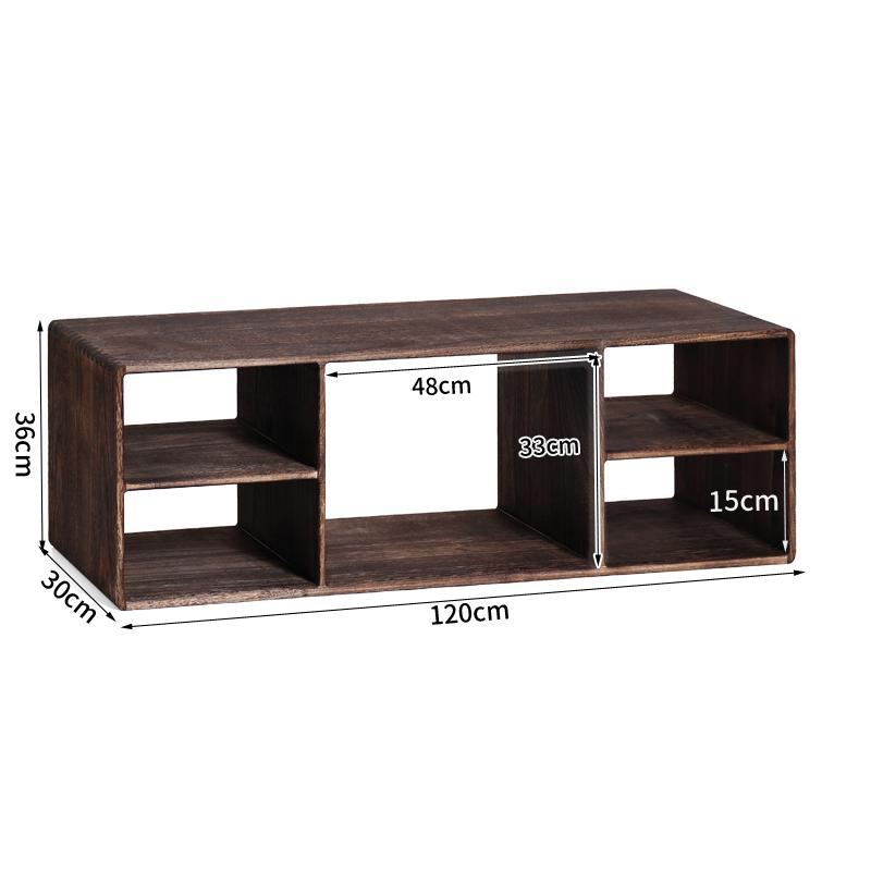 Solid Wood Storage Cabinet with Wide Shelves,Modular Cube Organizer Shelf, Large Capacity Floor Bookcase for Living Room Bedroom