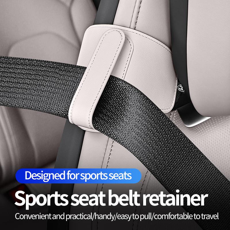 PU Leather Car Sports Seat Belt Adjustment and Fixing Device Car Seat Belt Fixator Adjustable Strap Clip Holder Car Accessories