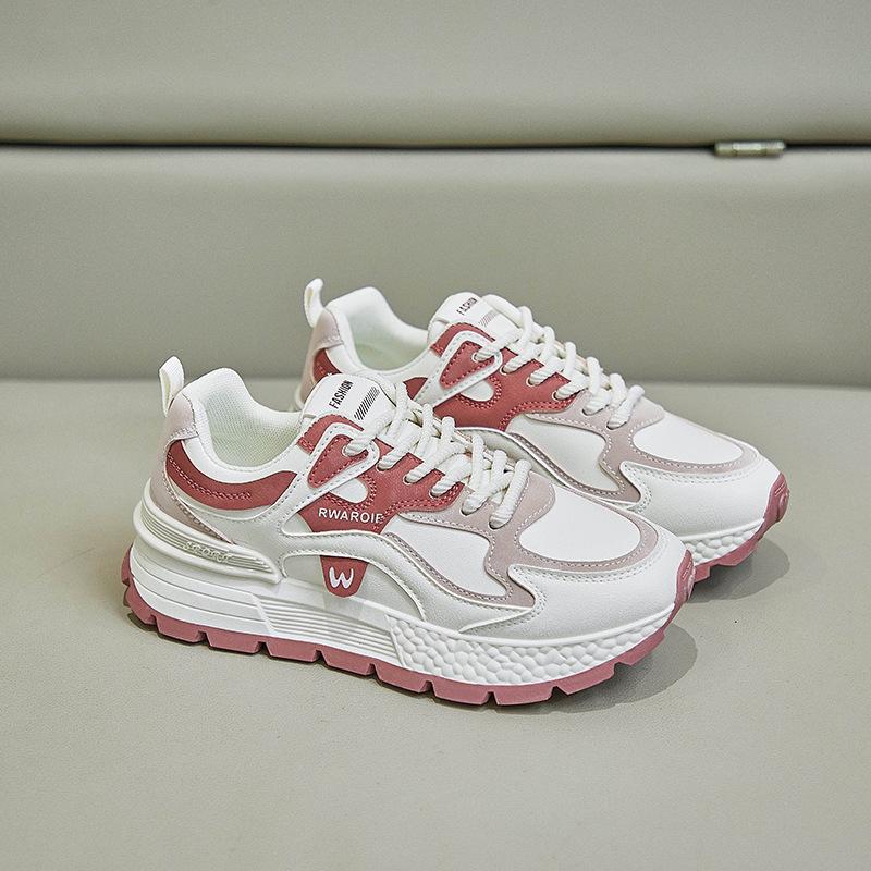 New Dad Shoes for Women's Spring Student Sports Running Shoes Casual Thick Sole Heightening