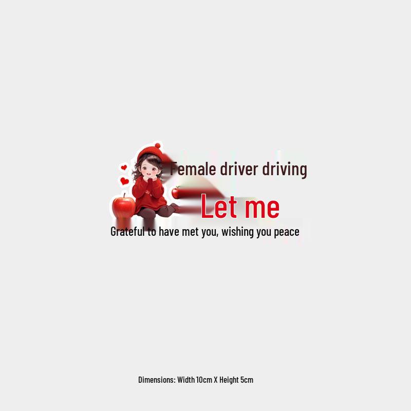 Cute Female Driver Car Sticker - Reflective & Waterproof Rear Window Decal
