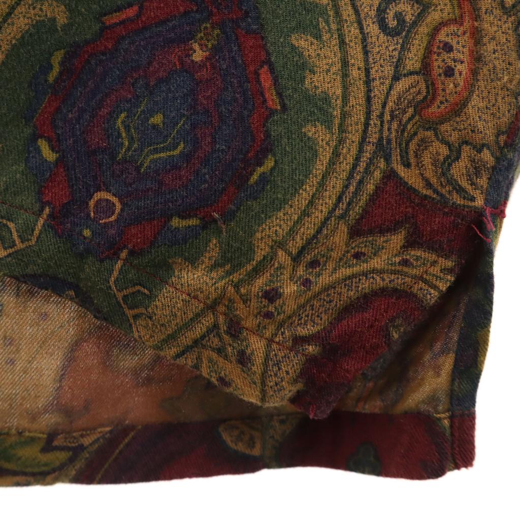 Supreme 15AW Paisley Pattern Long sleeve Open collar shirt M Burgundy Men's Used