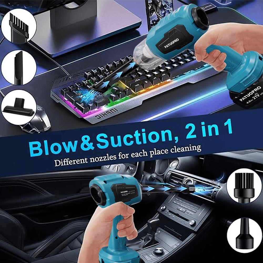 2-in-1 Multi functional Mini Handheld Car Vacuum Cleaner Cordless Portable Auto Vacuum Home Sofa Cleaning Power Tool