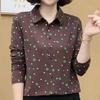 2025 New Middle-aged Spring and Autumn T-shirt Top Shirt In the Elderly Blouse Collar Bottoming Shirt