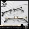 Rimless Trendy Anti-Blue Light Men's Presbyopic Glasses - High-Definition Eye Protection for Seniors
