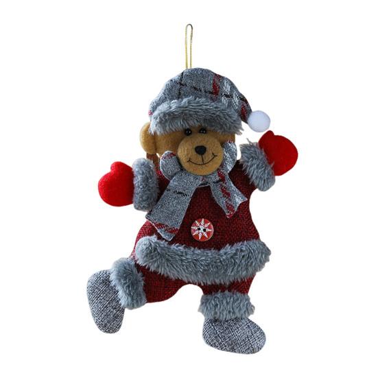 Christmas Plush Ornaments Cute Snowman Santa Elk Bear Doll Hanging Pendant Christmas Tree Decoration for Walls Windows Doors Home Decor