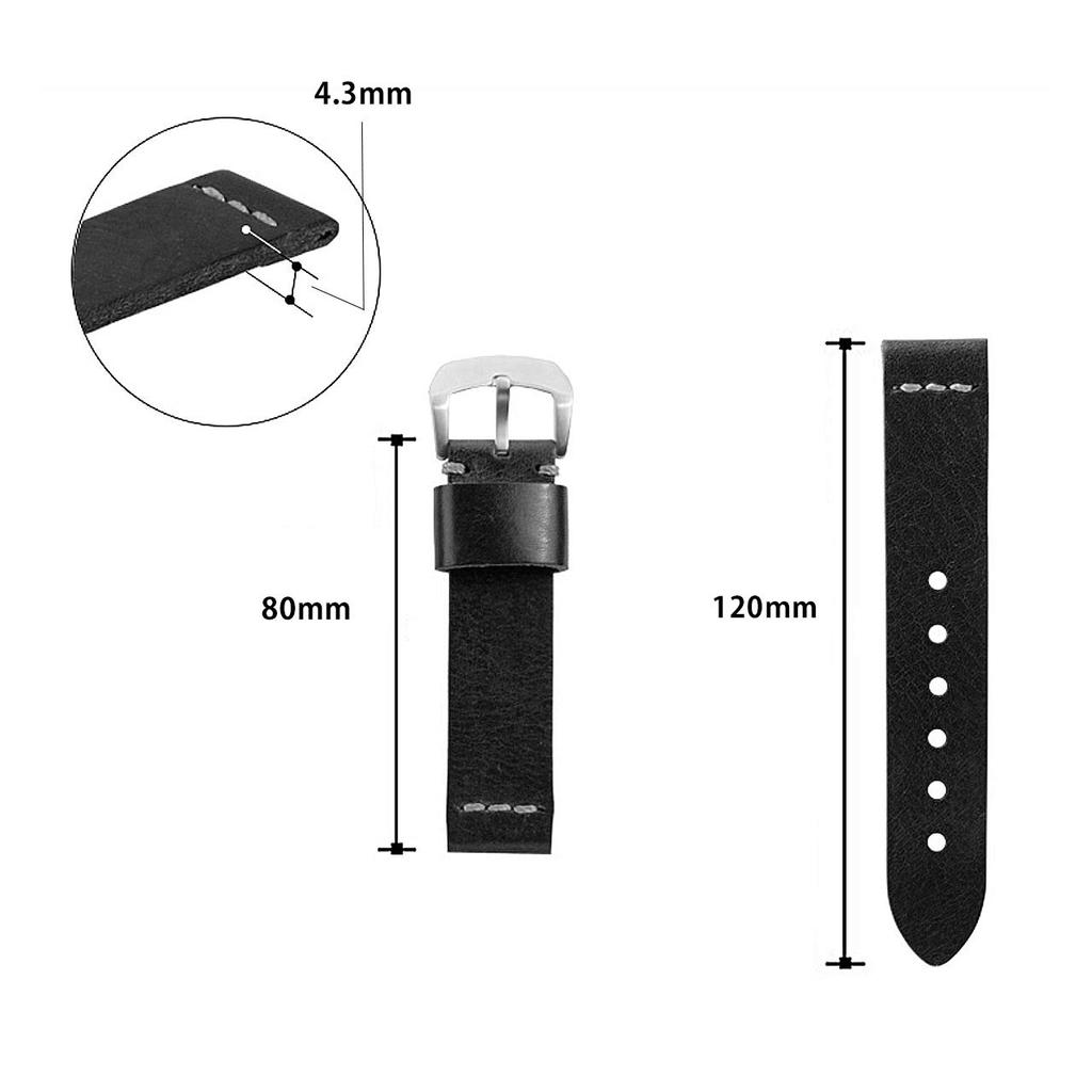 CASSIS TINIAN Calfskin Watch with Replacement U1007333019020 Strap, 20mm, Black, Tool,