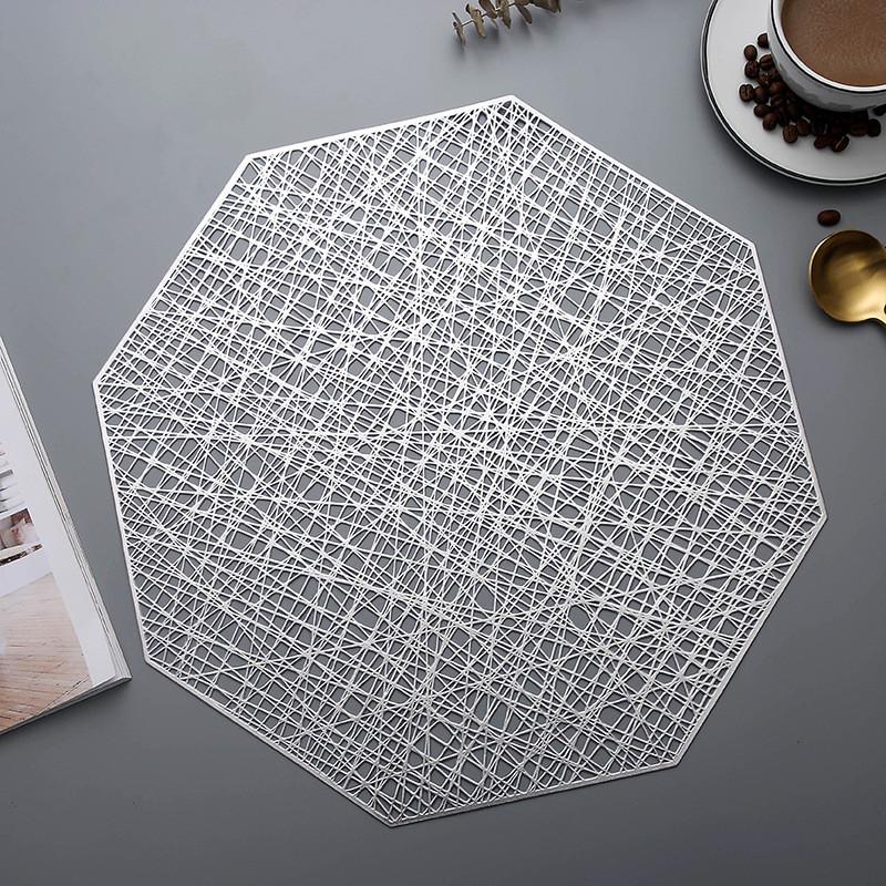 1Pc Large 38x38cm Octagonal Hollow Insulation Pad PVC Anti-scald Table Mat Restaurant Dinner Placemat Coaster
