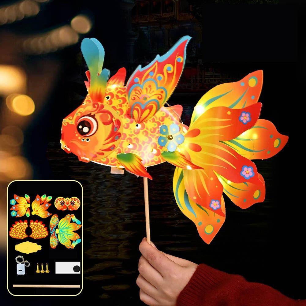 With Led Light Handheld Fish Lantern Chinese  Glowing Handheld  Lantern  Spring Festival